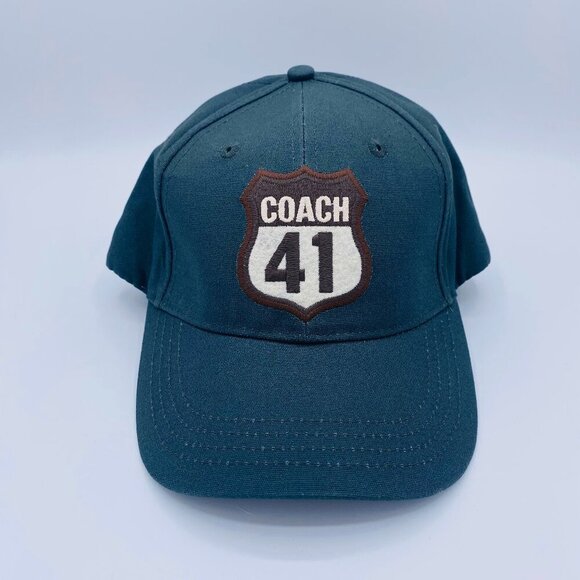 Coach Fragrance 41 Men’s Adjustable Baseball Cap, Forest Green Cotton Blend-NEW - Picture 2 of 7